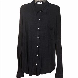 Allen Allen Button Down Blouse Navy S